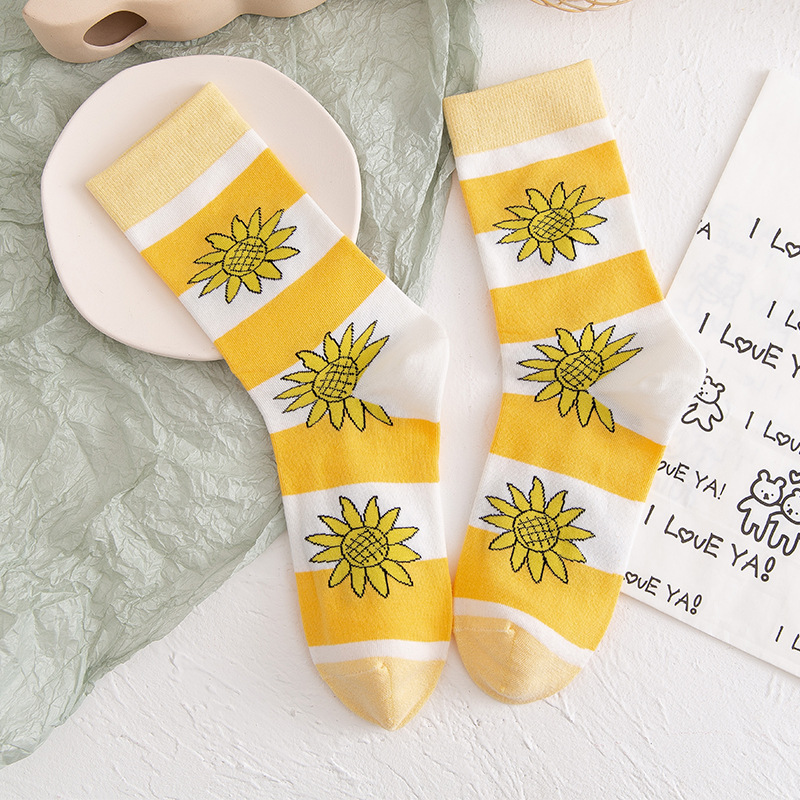 INS Tidal Socks Chinese Cash Socks Korean Version Of Peach Lemon Fruit Cute Ladies Cash Socks Cotton Socks